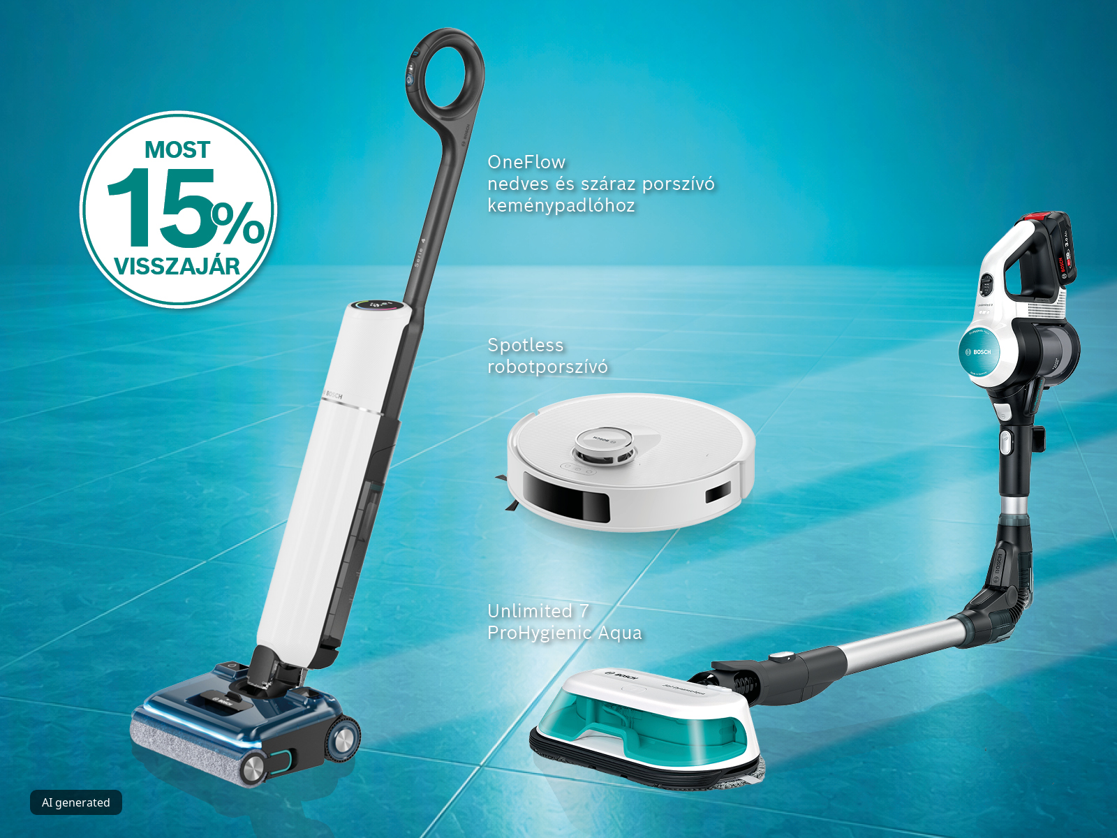 Újdonság a Bosch-tól: 15% visszajár WET funkciós porszívókra! 💦