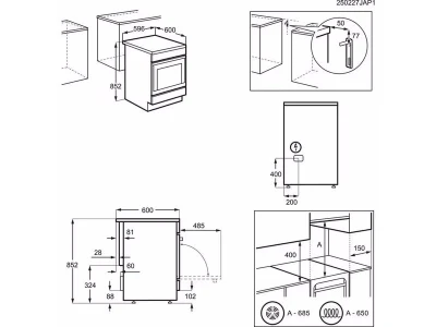 AEG CCB6441NBB Kerámia lapos elektromos tűzhely, Hot Air