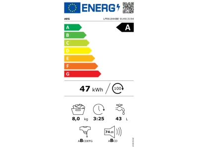 AEG LFR61844BE ProSense elöltöltős mosógép, 8 kg, 1400 f/p., A