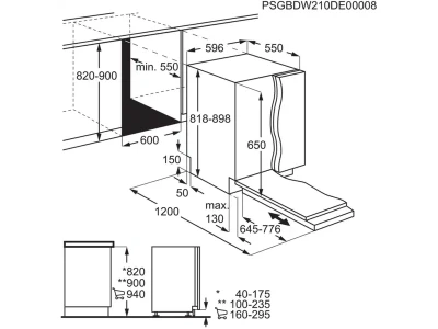 AEG NG62IC20SK Beépíthető mosogatógép, QuickSelect kezelőpanel, EasyFlex fiók, 14 teríték
