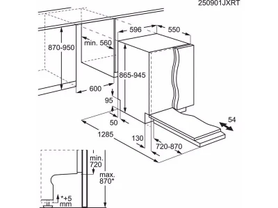 AEG NG87IC20SK Beépíthető mosogatógép, XXL, WiFi, QuickSelect kezelőpanel, EasyFlex fiók, AirDry, 15 teríték
