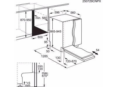 AEG NG87IX2TK Beépíthető mosogatógép, XXL, WiFi, QuickSelect kezelőpanel, EasyFlex fiók, AirDry, 15 teríték