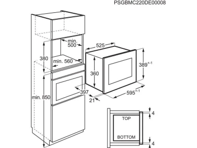 AEG OMB6G261TT Beépíthető mikrohullámú sütő, grill funkció, párolóedény szett 