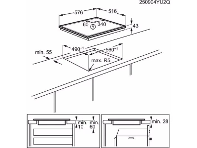 AEG ORN64A02XB Beépíthető kerámia főzőlap, 60 cm