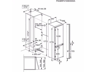 AEG OSC6L181ES Beépíthető kombinált hűtőszekrény, 177 cm