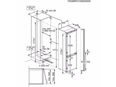 AEG TC7CS182ES Beépíthető kombinált hűtőszekrény, NoFrost, AI CoolAssist funkció, 177 cm 
