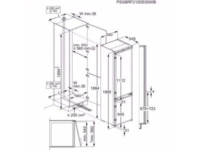 AEG TCTCS191ES CustomFlex beépíthető kombinált hűtőszekrény, NoFrost, AI CoolAssist funkció, 188 cm 