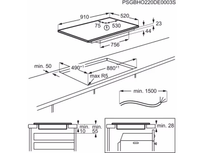 AEG TK95II08FB Beépíthető indukciós főzőlap, FlexiBridge, Hob2Hood, 90 cm