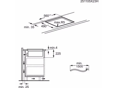 AEG TT64CB00CB Beépíthető indukciós főzőlap beépített páraelszívóval, Hob2Hood, Bridge funkció, 60 cm