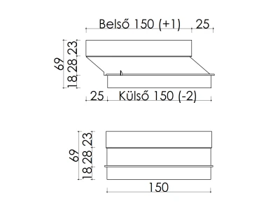 AIRA - Excentrikus adapter (csőcsonk) Ø150 mm RONDO és PLANO 210 sorozathoz