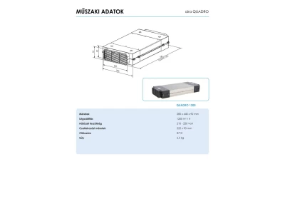 AIRA - Plazma szűrő páraelszívókhoz  Quadro 1200 R