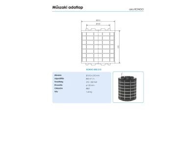 AIRA - Plazma szűrő páraelszívókhoz RONDO 800/210 R