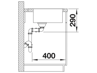 BLANCO ANDANO 340/340-IF/A selyemfényű rozsdamentes acél mosogató, lefolyó-távműködtetővel