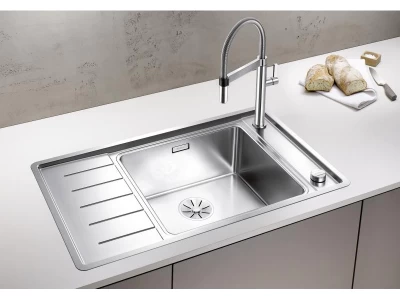 BLANCO ANDANO XL 6 S-IF Compact selyemfényű rozsdamentes acél mosogató, balos, lefolyó-távműködtetővel