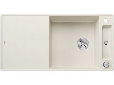 BLANCO AXIA III XL 6S-F törtfehér üveg tart., SZINTBE ÉPÍTÉS