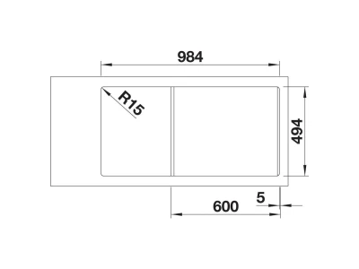BLANCO COLLECTIS 6 S SILGRANIT mosogató, jobbos, palaszürke, lefolyó-távműködtetővel