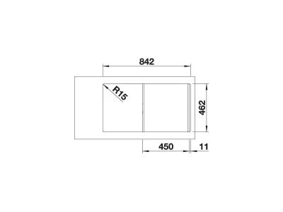 BLANCO FLEX PRO 45 S mosogatótálca, natúr rozsdamentes acél, excenter nélkül (232887 mos+232250 lef)