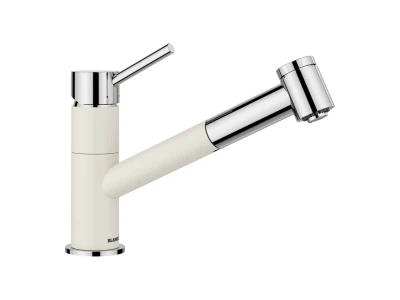 BLANCO KANO-S Vario kihúzható fejes csaptelep, törtfehér/króm, SILGRANIT-Look, HD