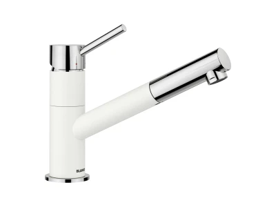 BLANCO KANO-S kihúzható fejes csaptelep, fehér/króm, SILGRANIT-Look, HD
