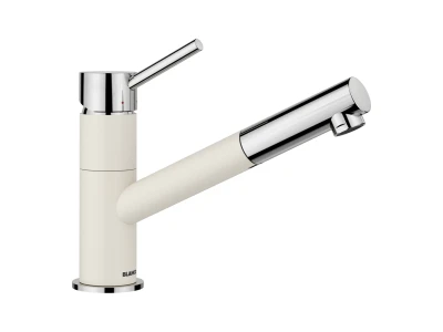 BLANCO KANO-S kihúzható fejes csaptelep, törtfehér/króm, SILGRANIT-Look, HD
