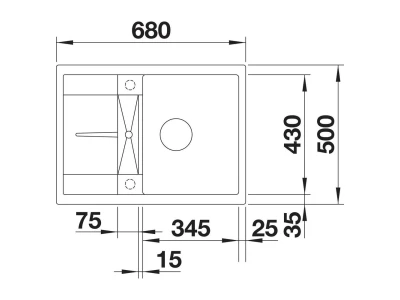 BLANCO METRA 45 S Compact SILGRANIT mosogató, vulkánszürke