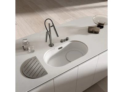 BLANCO OOVALON 700-U VELGRANIT mosogató, cloud white, lefolyó nélkül
