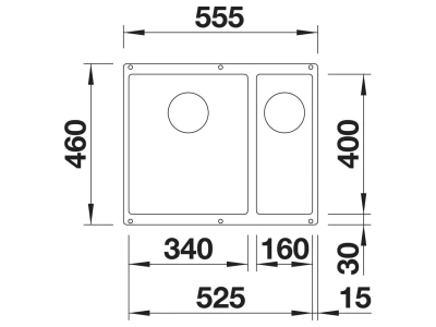 BLANCO SUBLINE 340/160-U SILGRANIT mosogató, balos, törtfehér
