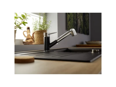 BLANCOWEGA-S II kihúzható fejes csaptelep, antracit/króm, SILGRANIT-Look, HD