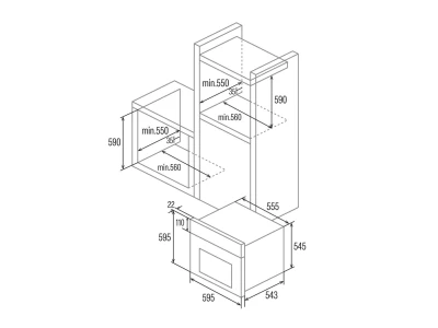 CATA - Beépíthető sütő MDS-8008 X AIR FRYER + Ajándék Pizzasütő szett!