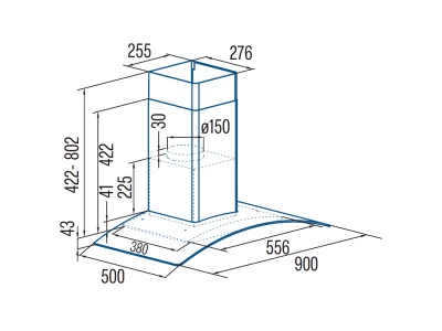 CATA - Páraelszívó Gamma Glass 9010 GX - Inox