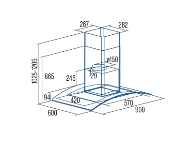 CATA - Páraelszívó Isla gamma 9010 X - Inox