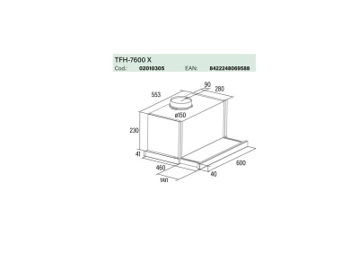 CATA - Páraelszívó TFH-7600 X inox brushless + Mikro MW-5120 DG green