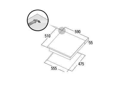 Cata - Beépíthető gázfőzőlap LCI-6021 BK - Kiállított bemutató termék!