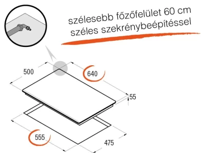 Cata - Beépíthető gázfőzőlap LCI-6031 BK