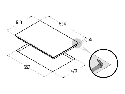 Cata - Beépíthető gázfőzőlap RCI-631 BK