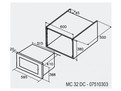 Cata - Beépíthető mikrohullámú sütő MC-32 D