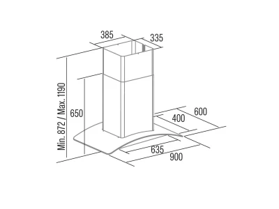 Cata - Páraelszívó ISLA GAMMA 900 X/E inox-üveg LED + Cata PROFESSIONAL edényszett - A készlet erejéig rendelhető!