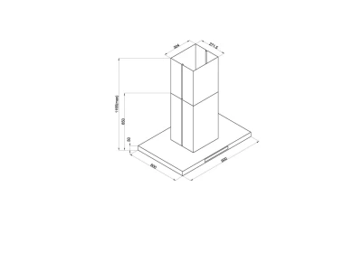 DAVOLINE - Páraelszívó Square sziget 90 cm inox