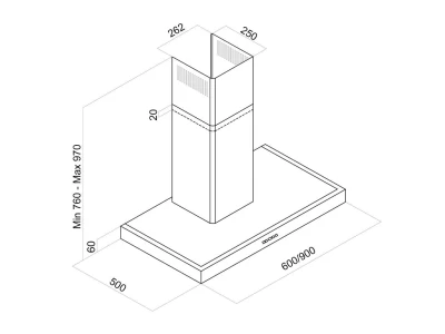 DAVOLINE - Páraelszívó TAU HPA 60 cm fekete