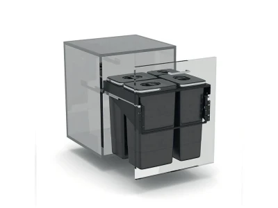 EKOTECH - Beépíthető hulladékgyűjtő FRONT 60 - 1x7 liter+3x26 liter   