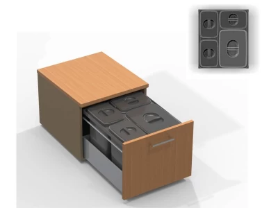EKOTECH - Beépíthető hulladékgyűjtő JAZZ 45 - 1x12 liter+3x5 liter