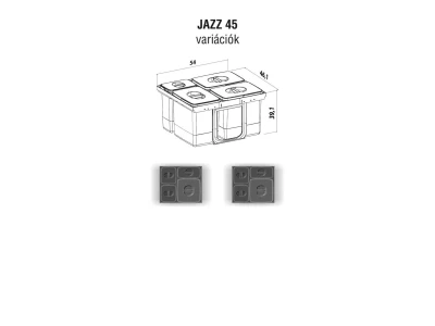 EKOTECH - Beépíthető hulladékgyűjtő JAZZ 45 - 1x15 liter+3x7 liter