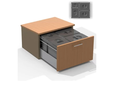 EKOTECH - Beépíthető hulladékgyűjtő JAZZ 60 - 3x12 liter+1x5 liter