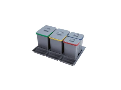 EKOTECH - Beépíthető hulladékgyűjtő PRACTIKO 900 - 2x15 liter 2x7 liter + 3 tartó
