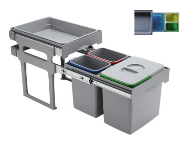 EKOTECH - Beépíthető hulladékgyűjtő TANK 40 - 1x16 liter+2x8 liter