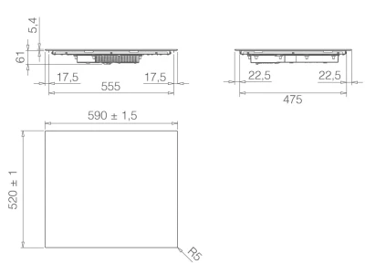 ELICA - Beépíthető indukciós kerámialap PRIMIS 604 PLUS RAW