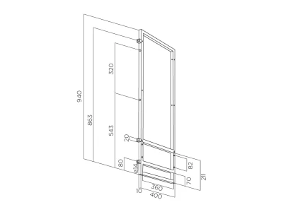ELICA - OPEN SUITE polc tartó függesztő keret