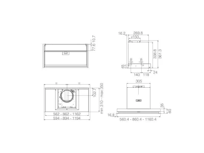 ELICA - Páraelszívó BOXIN ADVANCE @ IX/A/120 PRF0182703A