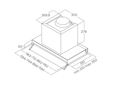 ELICA - Páraelszívó BOXIN LX EASY DRY BLMAT/A/60   PRF0213256