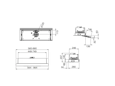 ELICA - Páraelszívó CIAK 2.0 S GR/A/60 + Fritőz  1D30